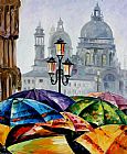 Leonid Afremov RAINY DAY IN VENICE painting